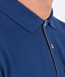 Мъжка едноцветна поло тениска цвят тъмно син