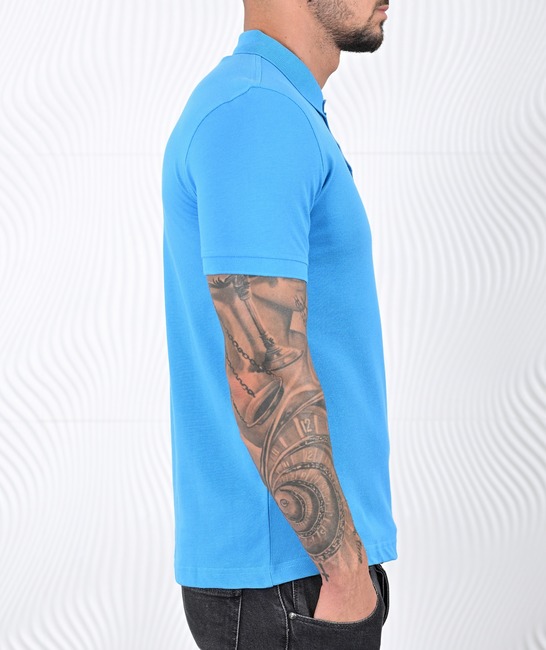 Мъжка едноцветна поло тениска цвят светло син