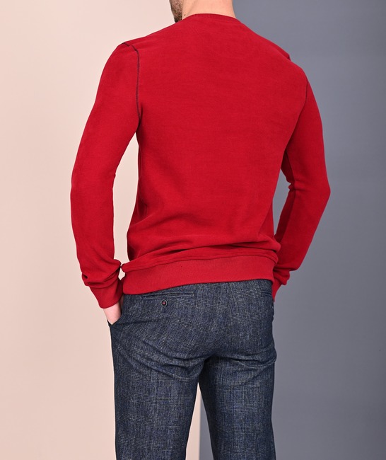 Мъжка блуза с обърнати шевове цвят бордо