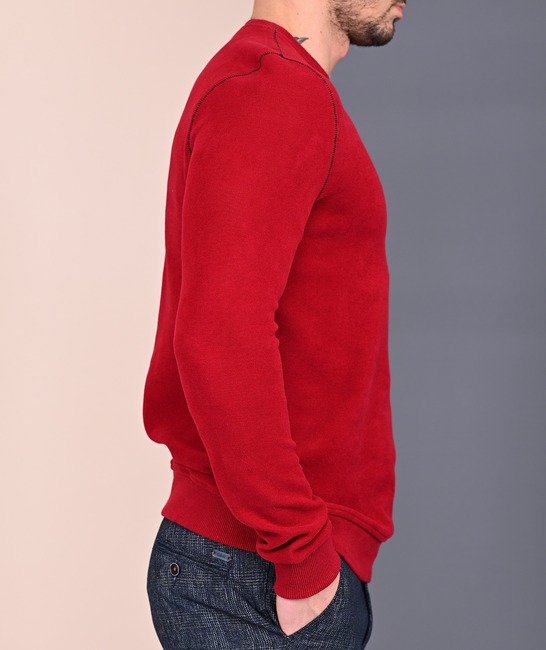 Мъжка блуза с обърнати шевове цвят бордо