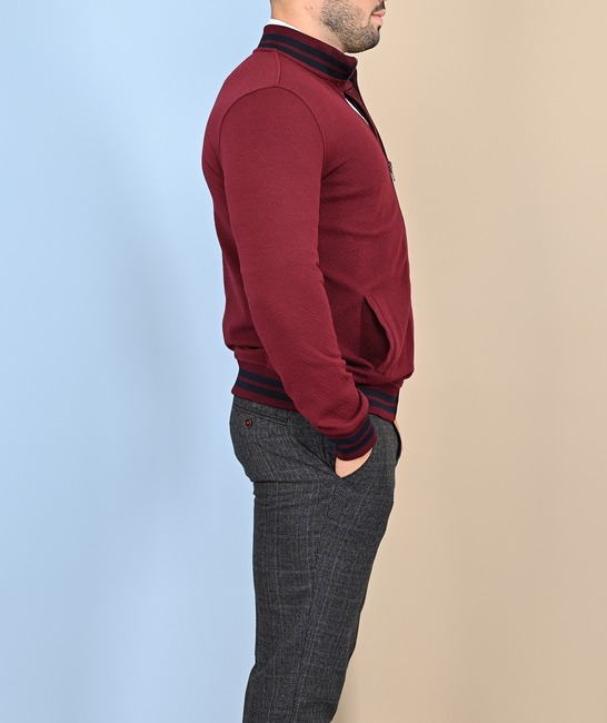 Мъжка жилетка цвят бордо на дискретни ромбоиди