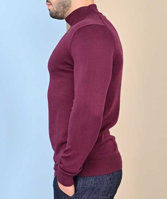 Мъжко плетено полo цвят бордо