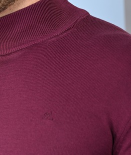 Мъжко плетено полo цвят бордо