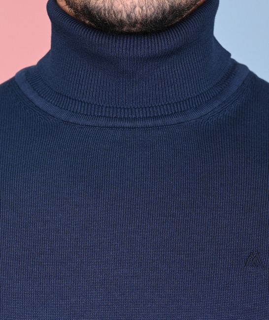 Мъжко плетено полo цвят тъмно син