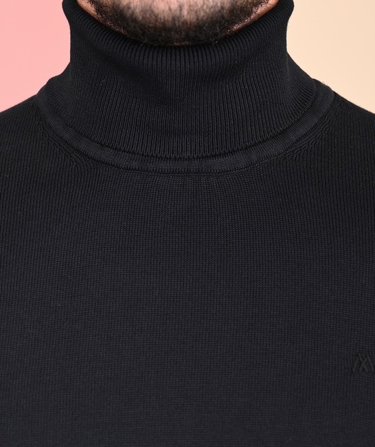 Мъжко плетено полo цвят черен