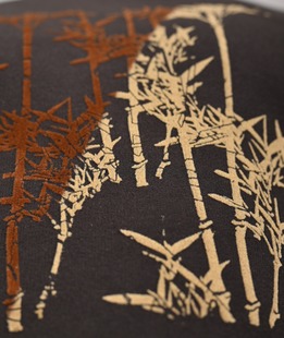 Мъжка плътна кафява блуза с кадифена апликация