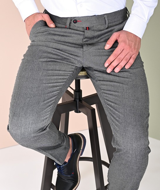 Черен мъжки структурен панталон