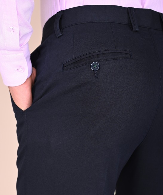 Мъжки тъмно син структурен панталон