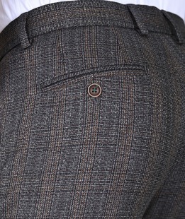 Мъжки кариран панталон цвят тъмно сив