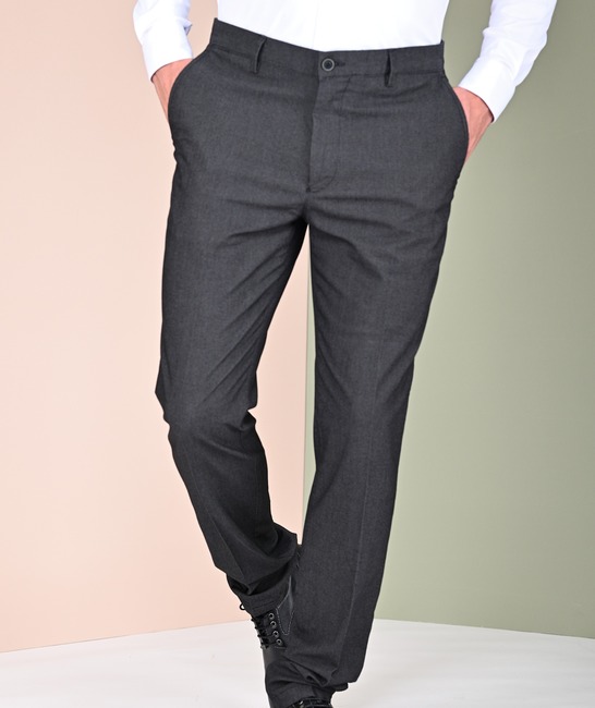 Мъжки черен структурен панталон