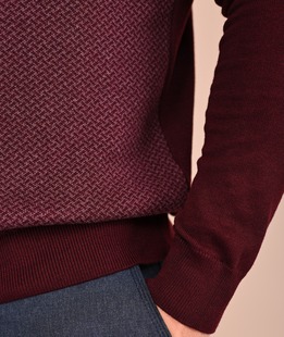 Матиращ мъжки пуловер цвят бордо