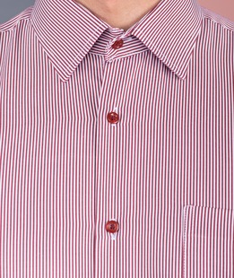 Елегантна риза с джоб на райе цвят бордо