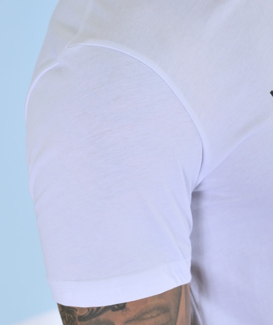 Мъжка бяла тениска на ленти Clothing