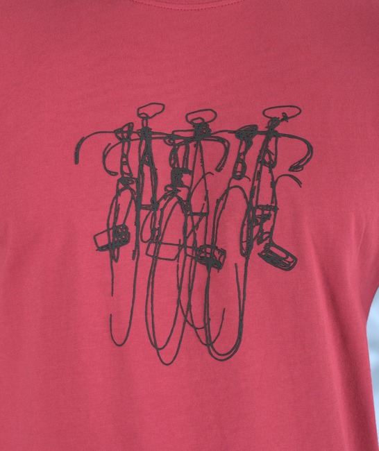 Мъжка тениска на 3D линии цвят диня