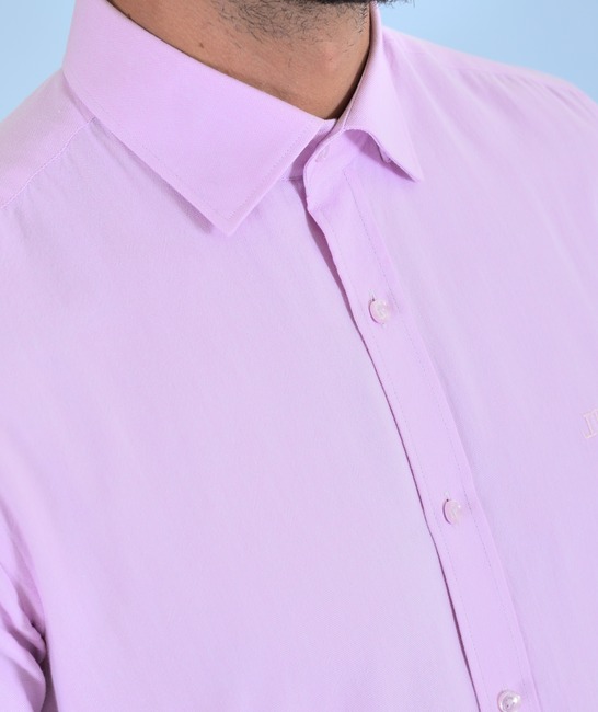 Розова официална риза с лого мъжка