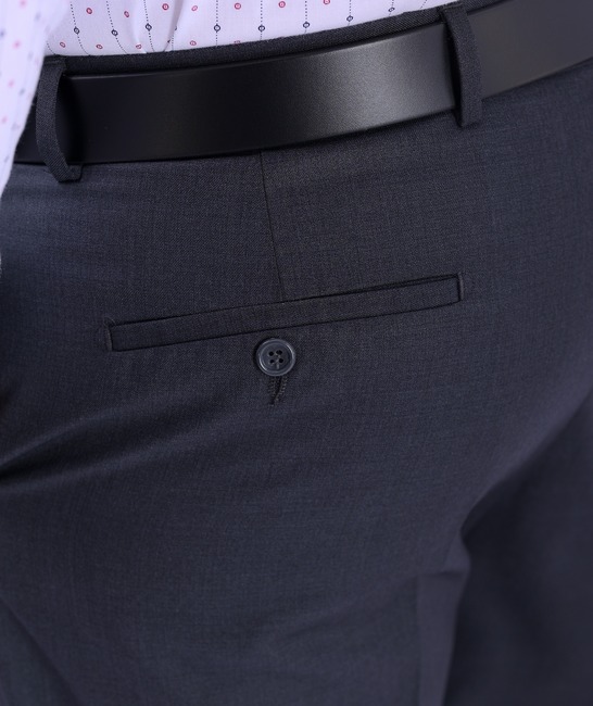 Официален сив класически панталон с италиански джоб