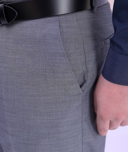 Светло сив официален панталон класически модел мъжки