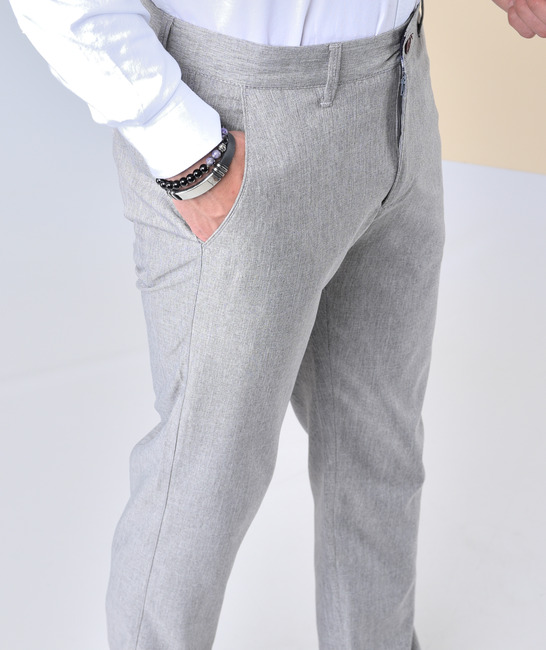Сив мъжки структурен панталон
