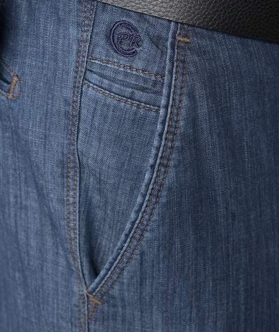 Мъжки тъмно син дънков панталон модел италиански джоб