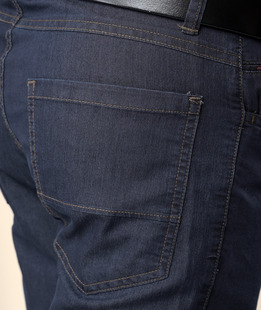 Мъжки тъмно син дънков панталон класически джоб