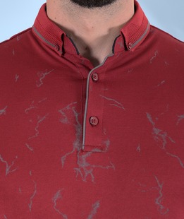 Мъжка тениска с яка цвят бордо на пукнатини