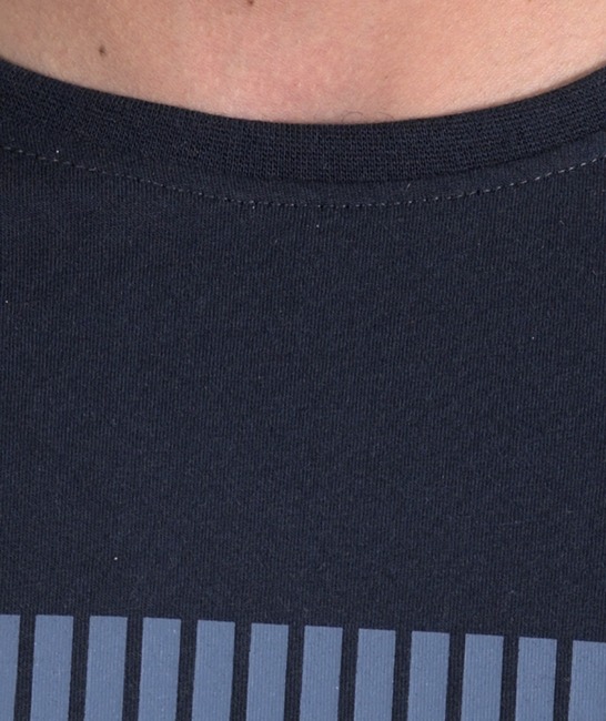 Мъжка тениска с 3D планина на линии тъмно синя