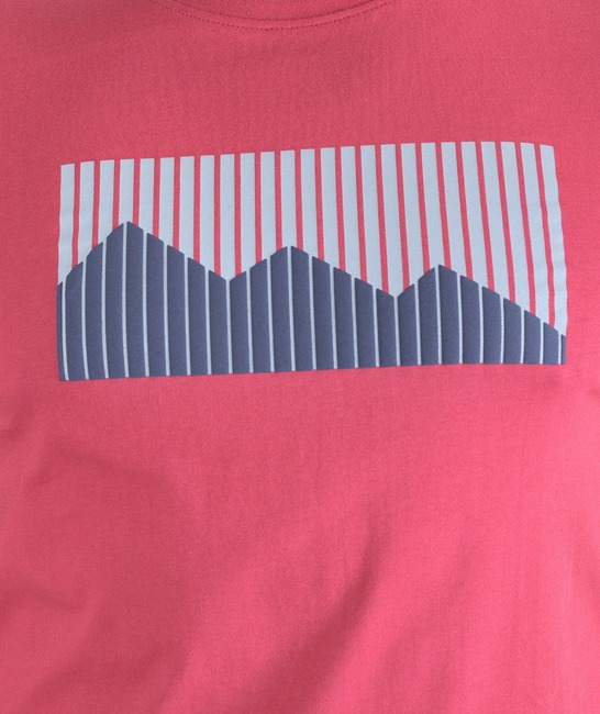 Мъжка червена тениска с 3D планина на линии