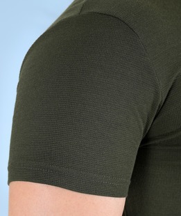 Изчистена тениска релефна зелен цвят