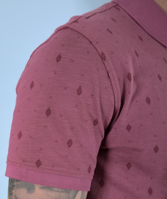 Мъжка тъмно розова поло тениска на ромбоиди