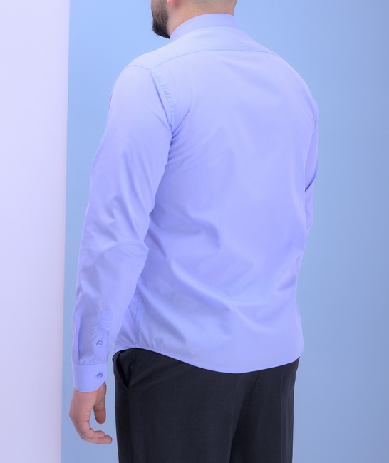 Big Size мъжка официална синя риза 