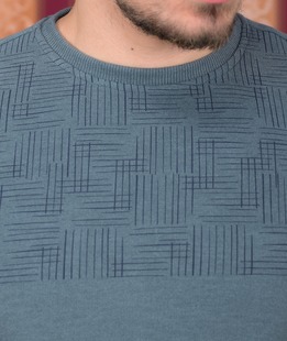 Синьо зелена мъжка блуза с акцент линии