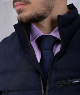 Мъжко зимно яке със силиконова вата в тъмно синьо