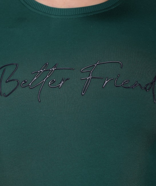 Зелена блуза с щампа Better Friend мъжка