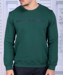 Мъжка блуза с щампа Ask for more зелена