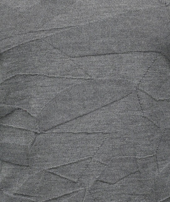 Мъжки сив вълнен пуловер от фино плетво