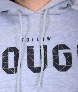 Сив спортен суитшърт с щампа TOUGH