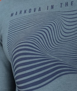 Светло зелена елегантна блуза с щампа на вълни