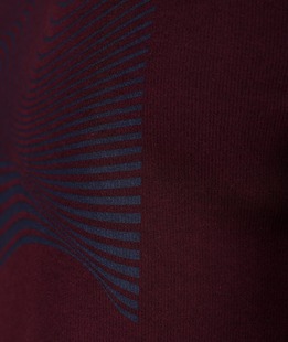 Изчистена мъжка елегантна блуза с щампа на вълни цвят бордо