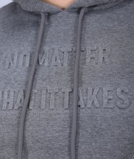 Изчистен сив суитшърт NO MATTER WHAT IT TAKES