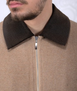 Кашмирено яке с яка с два джоба отпред кафяво