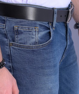 Стилни прави дънки с висока талия в тъмно синьо