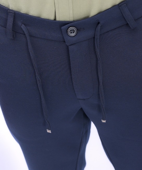 Мъжки елегантен панталон с 4 джоба цвят индиго