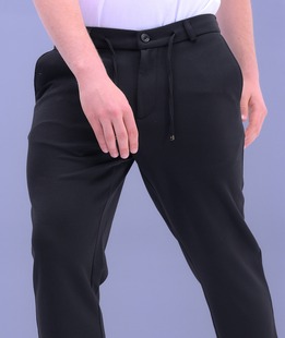 Черен мъжки панталон с италиански джоб