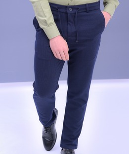 Стилен тъмно син панталон с италиански джоб от Gipe