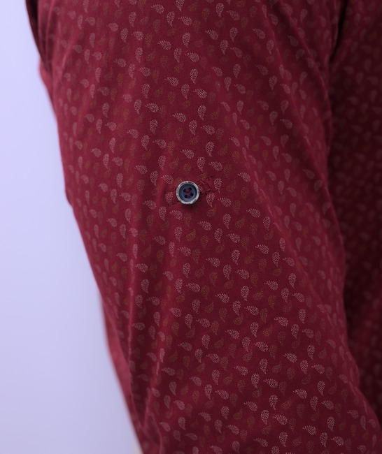 Риза на малки елементи мъжка в бордо