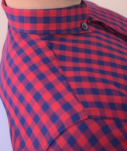 Спортна карирана риза в синьо и червено мъжка