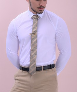 Мъжка официална риза базов модел в бяло