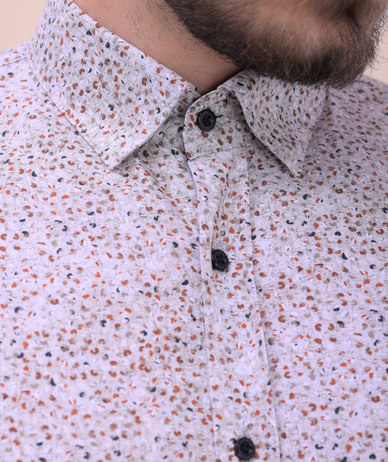 Риза с дигитален прин на малки цветни пръски официална мъжка