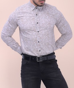 Риза с дигитален прин на малки цветни пръски официална мъжка