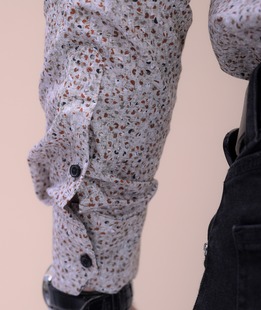 Риза с дигитален прин на малки цветни пръски официална мъжка